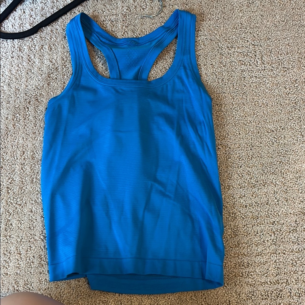 Lululemon Athletica Blue Fitted Sleeveless Tank Top